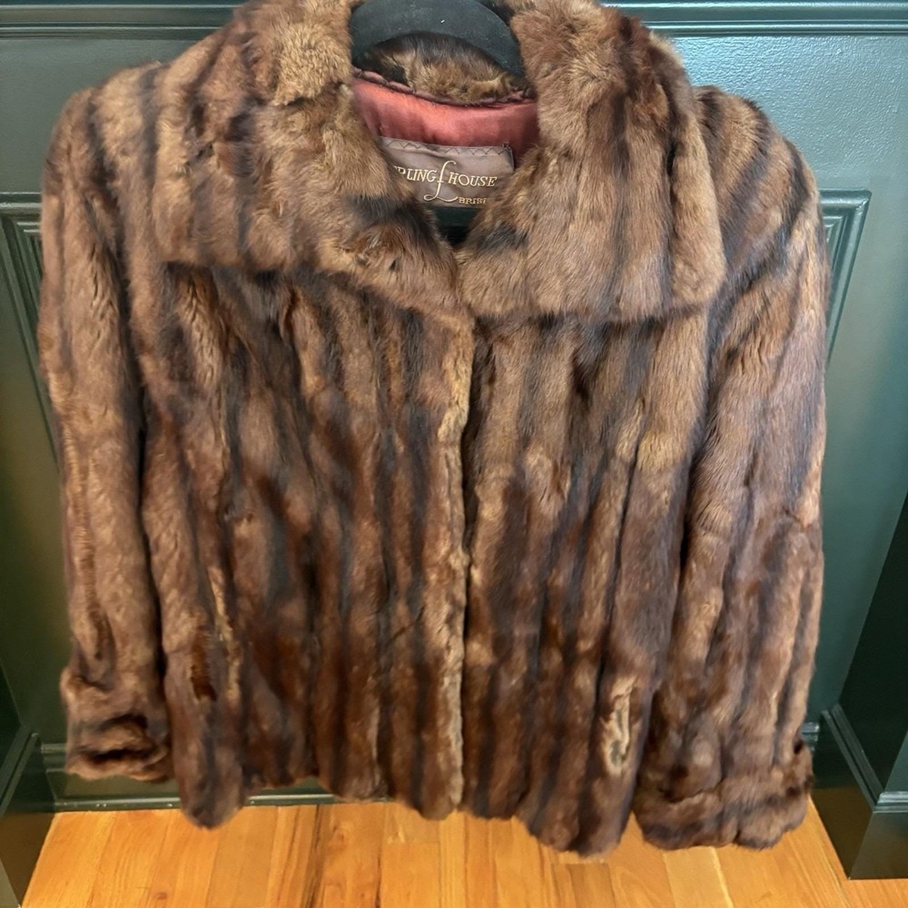 Vintage Genuine Fur (Mink?) Coat Brown - READ